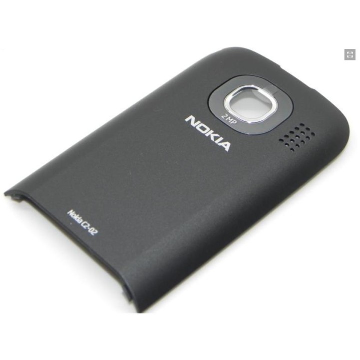NOKIA C2-02 - Battery cover Chrome Black Original
