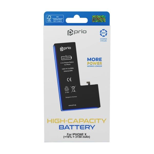 Apple iPhone X - Prio High Capacity Battery Li-Poly 3150mAh Apple iPhone X - Prio High Capacity Battery Li-Poly 3150mAh