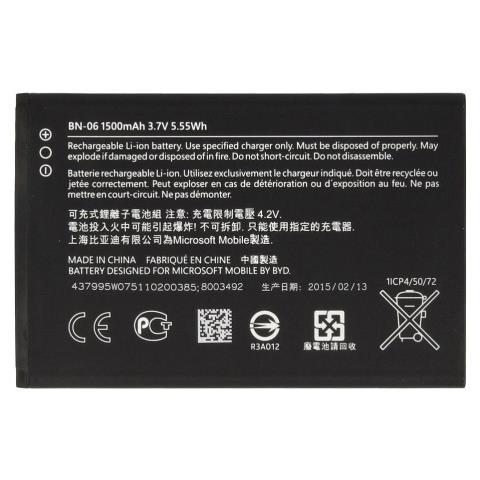 NOKIA Lumia 430 - ORIGINAL BATTERY BN-06 1500mAh LI-POL.BULK
