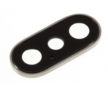 Τζαμάκι κάμερας (camera lens) με Πλαίσιο για Apple iPhone XS / XS Max - Χρώμα: Ασημί